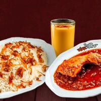 Plain Polao, Chicken Roast, Borhani