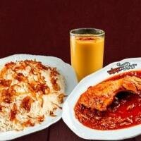 Basmati Kacchi. Chicken Roast. Borhani. Jali Kabab