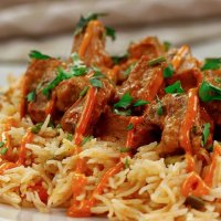 Special Fried Rice With Chicken Masala